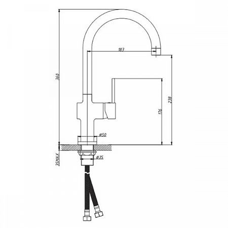 Смеситель для кухни SINGLE SG 519 VODA