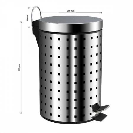 Ведро круглое 7л нерж. (хром с педалью) Санакс (5)