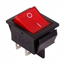 Выключатель клавишный 250В 20А (4с) "ON-OFF" красн. с подсветкой 36-2340 Rexant 