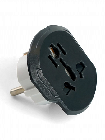 Переходник-адаптер с з/к электрический 16А ультраплоский черный/белый 49140 STEKKER на сайте Стройсервис
