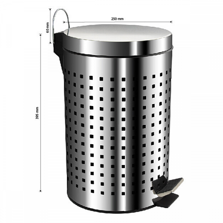Ведро Санакс круглое 12л нерж. ( хром с педалью ) 112-Н (5)
