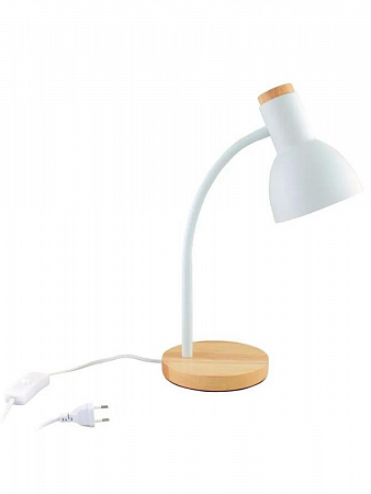 Светильник настольный СТ84 40W E27 металл/дерево/резина белый 19597 СТАРТ (1)