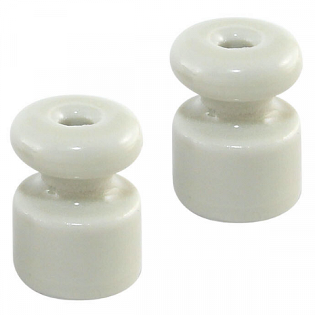 Керамический изолятор для ретро провода "ЭКО" кратно 25 шт белый TDM на сайте Стройсервис

