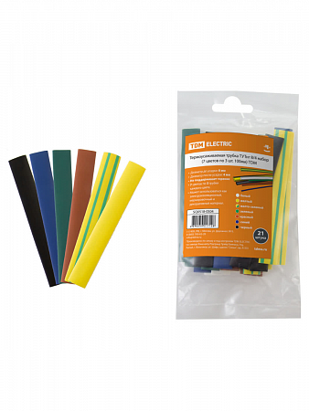 Набор термоусадочной трубки 8/4 (7 цв. по 3шт/10см) TDM на сайте Стройсервис
