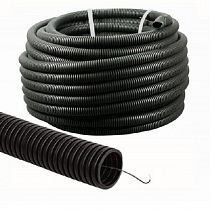 Труба гофрированная ПВХ черная d-16 мм с зондом (100 м)   на сайте Стройсервис
