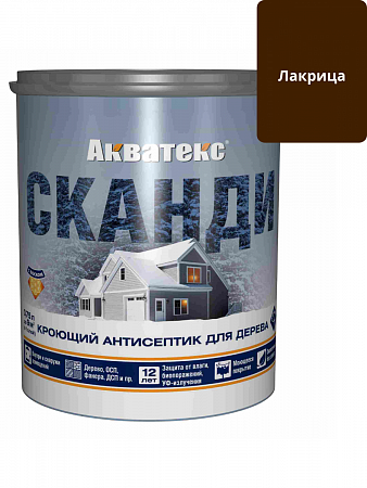 Антисептик кроющий для древесины Акватекс СКАНДИ лакрица 0,75л на сайте Стройсервис
