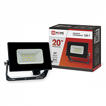 Прожектор сд СДО-7 20Вт 230В 6500К IP65 черный IN HOME на сайте Стройсервис
