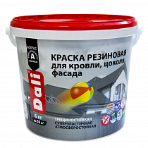 "DALI" краска резиновая для кровли, цоколя, фасада, база А - 6 кг на сайте Стройсервис
