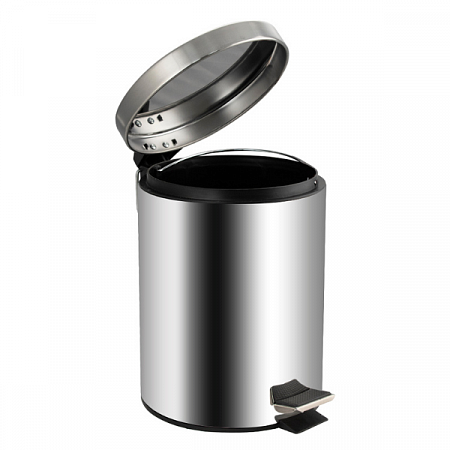 Ведро круглое пневматика 5л нерж. (хром с педалью) Санакс (3)