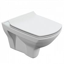 Унитаз подвесной Carina xl new clean on, белый с сидением дюропласт микролифт тонкое S-MZ-CARINA-XL-COn-SDL-w на сайте Стройсервис
