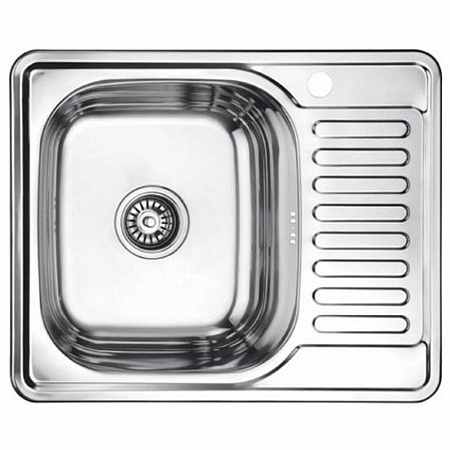 Мойка кухонна врезная Mixline (левая) 580*480 0,6мм с сифоном на сайте Стройсервис
