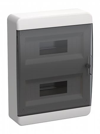 TEKFOR Корпус пластиковый навесной ЩРН-П-24 IP41 черная прозрачная дверь TF5-KP12-N-24-41-K01-K03 IEK на сайте Стройсервис
