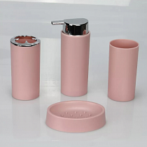 Набор для ВК розовый 141 (дозатор, мыльница, стакан, стакан для щеток) Sanitaryware на сайте Стройсервис
