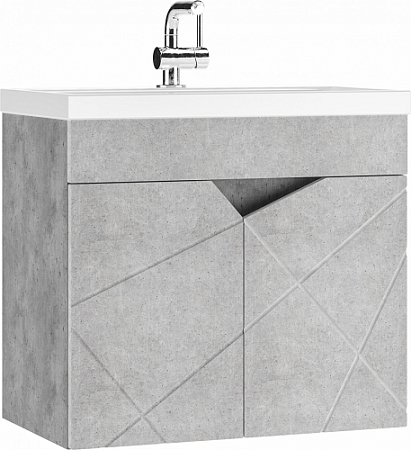 Тумба-умывальник Домино подвесная Vector 50 св. бетон (умыв. Como 50) на сайте Стройсервис
