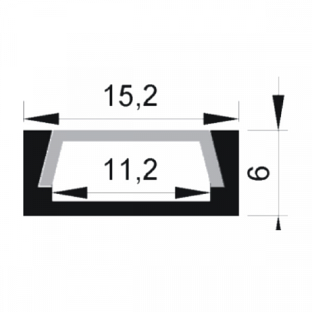 Профиль алюминиевый PAL 1506 накладной низкий (2м) анодированный 1009609 JazzWay (2)