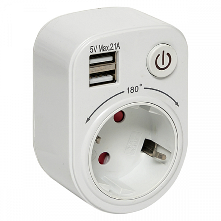 EKF PROxima разветвитель 1 роз. 16А  (роз.блок с выкл.,адаптер/зарядка,поворот.) SB-01 на сайте Стройсервис
