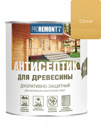 0006567 Proremontt антисептик деревозащитное средство сосна 0,8л, Л-С на сайте Стройсервис
