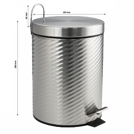 Ведро круглое 5л винтообразное нерж. (хром с педалью) Санакс (5)