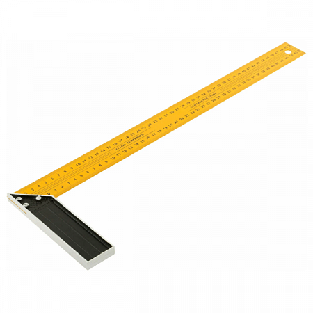 Угольник 500 мм столярный желтый усиленный на сайте Стройсервис
