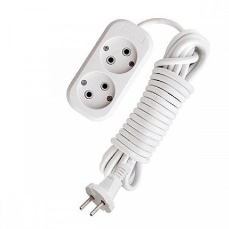 Удлинитель 2х2м без заземления 10А IP20 Е-202 АБС-пл. ПВС 2х0.75