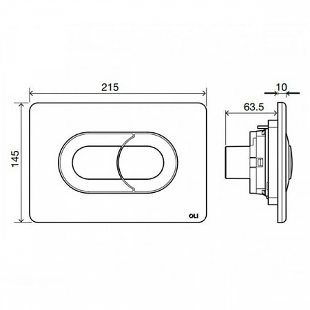 Панель пневматическая двойная SALINA пластик (хром) 640084 OLI (2)