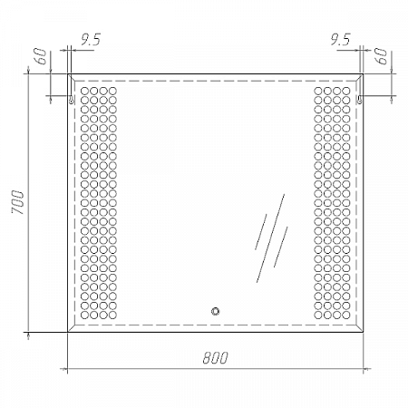Зеркало Cosmo 80 с подсветкой Sansa SC1002Z Домино