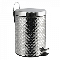 Ведро Санакс круглое 5л нерж. РОМБИЧЕСКОЕ ( с доводчиком, с педалью ) 7705 на сайте Стройсервис
