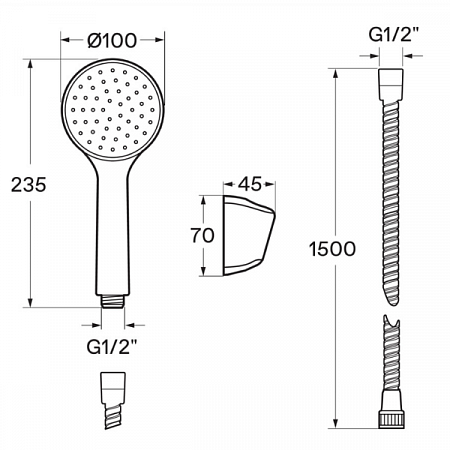 Смеситель для ванны Венга короткий излив, хром WH5A10003C001 Santek