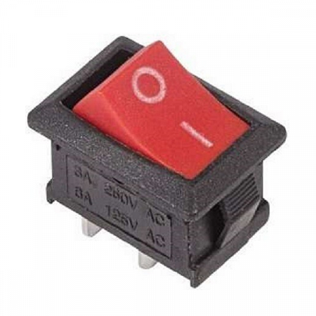 Выключатель клавишный 250В 6А (2с) "ON-OFF" красн. Mini 36-2111 Rexant на сайте Стройсервис
