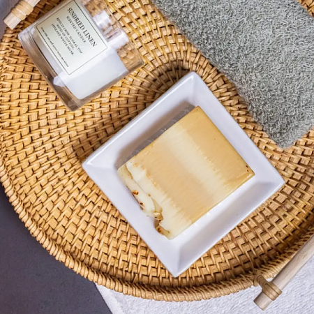 Мыльница ВаннДерЛиф, керамика, цвет белый с бежевым рисунком 60712 Master House (1)