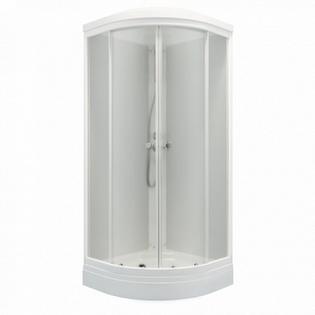 Душевая Кабина  "Вельвет" 90*90 А" 1/4 круга низкий поддон 7 мест+сифон на сайте Стройсервис
