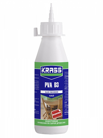 8311255 Клей KRASS водостойкий PVA D3 для древесины 0,5л Россия на сайте Стройсервис
