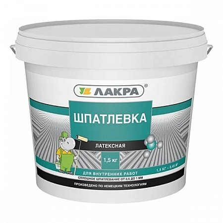 Шпаклевка латексная для внутренних работ 1,5кг Лакра
