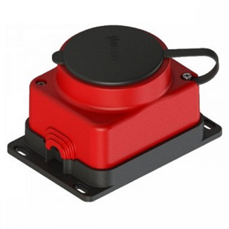 NE-AD розетка прямая 1 гн. с загл. каучук 2Р+РЕ 1х16А 220-240V IP44 Красн. 4403 на сайте Стройсервис
