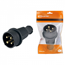 Вилка каучук с/з прямая 3Р+РЕ 32А 380В IP44 TDM на сайте Стройсервис
