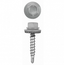 Саморезы кровельные окрашенные 4,8х35мм RAL  7004 (сигнально-серый) к дерев.конструкции  на сайте Стройсервис
