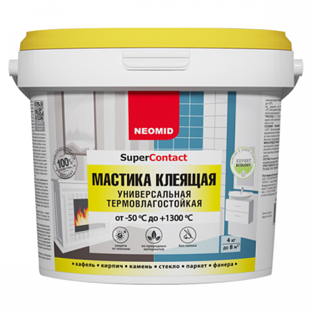 Мастика NEOMID клеящая термостойкая универсальная 4кг (1/4) на сайте Стройсервис
