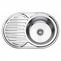 Мойка кухонна врезная LEDEME (правая) 770*500 0,6мм с сифоном на сайте Стройсервис
