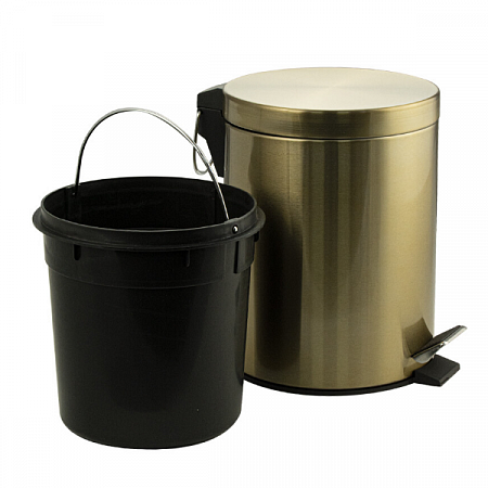 Ведро круглое 5л нерж. (бронза с педалью) Санакс (3)