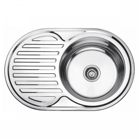 Мойка кухонна врезная LEDEME (правая) 770*500 0,6мм с сифоном на сайте Стройсервис
