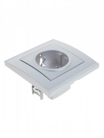 Розетка 1-м СП Бриллиант 16А IP20 с заземл. серебр. 7949872 UNIVersal