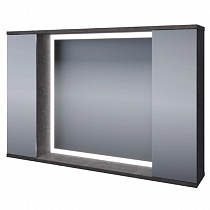 Шкаф-зеркало GS Дуо 100 цемент темный 10446 GS на сайте Стройсервис
