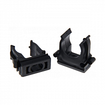 Крепеж-клипса d25 мм для электрики черный на сайте Стройсервис
