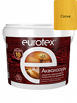 Лак защитно-декоративный EUROTEX® АКВАЛАЗУРЬ сосна 0,9кг  на сайте Стройсервис

