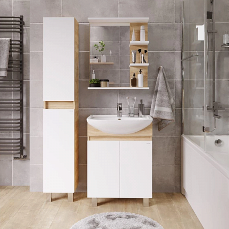 Пенал напольный 30см Дуб сонома/белый 13021 GS (2)