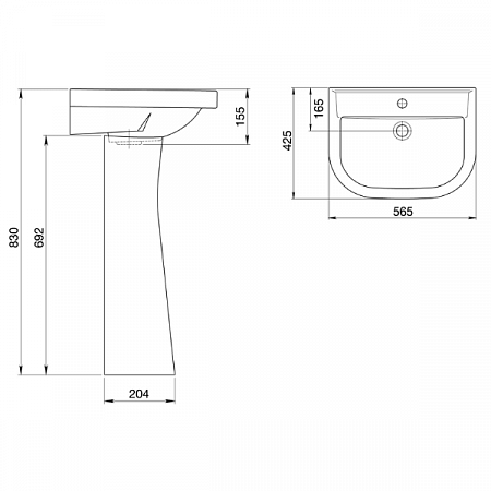Умывальник-тюльпан 