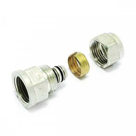 Муфта для металлопластиковой трубы, вода, компрессионная  20х3/4 ЕВРО никелиров.М/П*ВР на сайте Стройсервис
