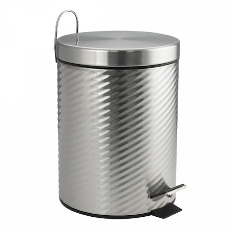 Ведро Санакс круглое 5л ВИНТООБРАЗНОЕ нерж. ( хром с педалью ) 705 на сайте Стройсервис
