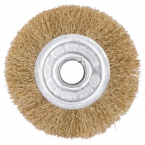 Щетка крацовка дисковая (плоская) 125*22 латунь на сайте Стройсервис
