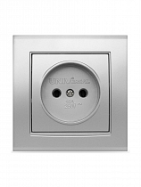 Розетка 1-м СП Бриллиант 16А IP20  без заземл. серебр. 7949834 UNIVersal  на сайте Стройсервис

